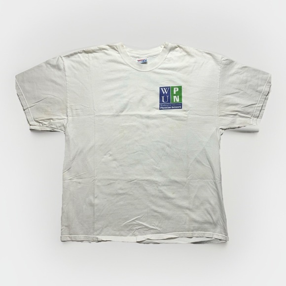 Vintage Y2K Pfizer Hanes Beefy T-Shirt Small Medical Pharma Promo Washington XL